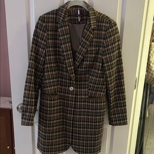 Tommy Hilfiger Checkered Long Blazer